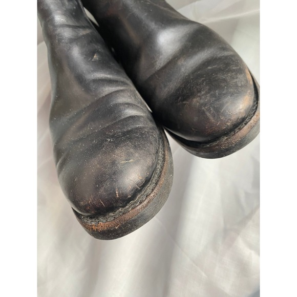 FRYE Tyler Flex Chelsea Leather Black Ankle Boots Vibram 7.5 Western Heritage - Picture 6 of 10